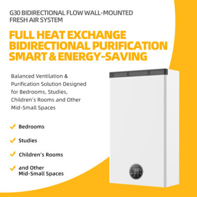 G30 Bidirectional flow wall mounted fresh air system fresh air And exhaust air